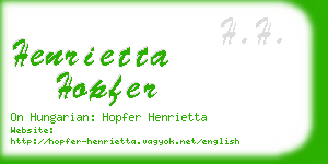 henrietta hopfer business card